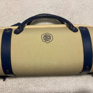 Tacori Women's Tote Cream & Blue holds small champagne bottle or Use as purse!